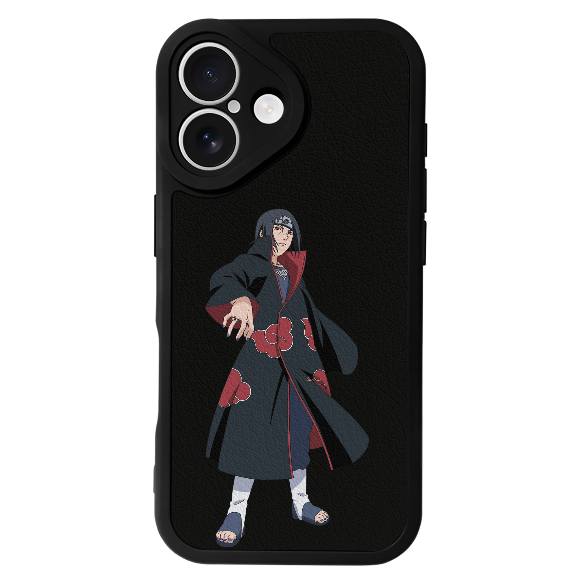 （画像用） NARUTO -ナルト- うちは イタチ Uchiha Itachi 【iPhone 16シリーズ対応】シリコンスマホケース（レザー調） 材質：シリコン